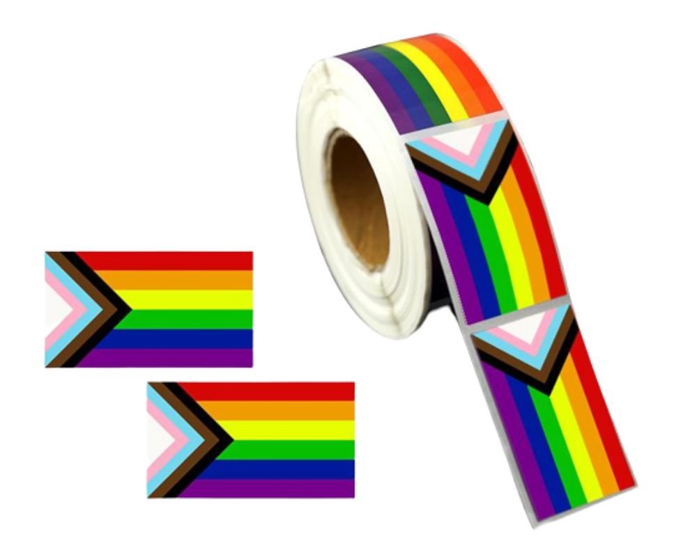 250 Large Rectangle Daniel Quasar Flag Stickers (250 per Roll)