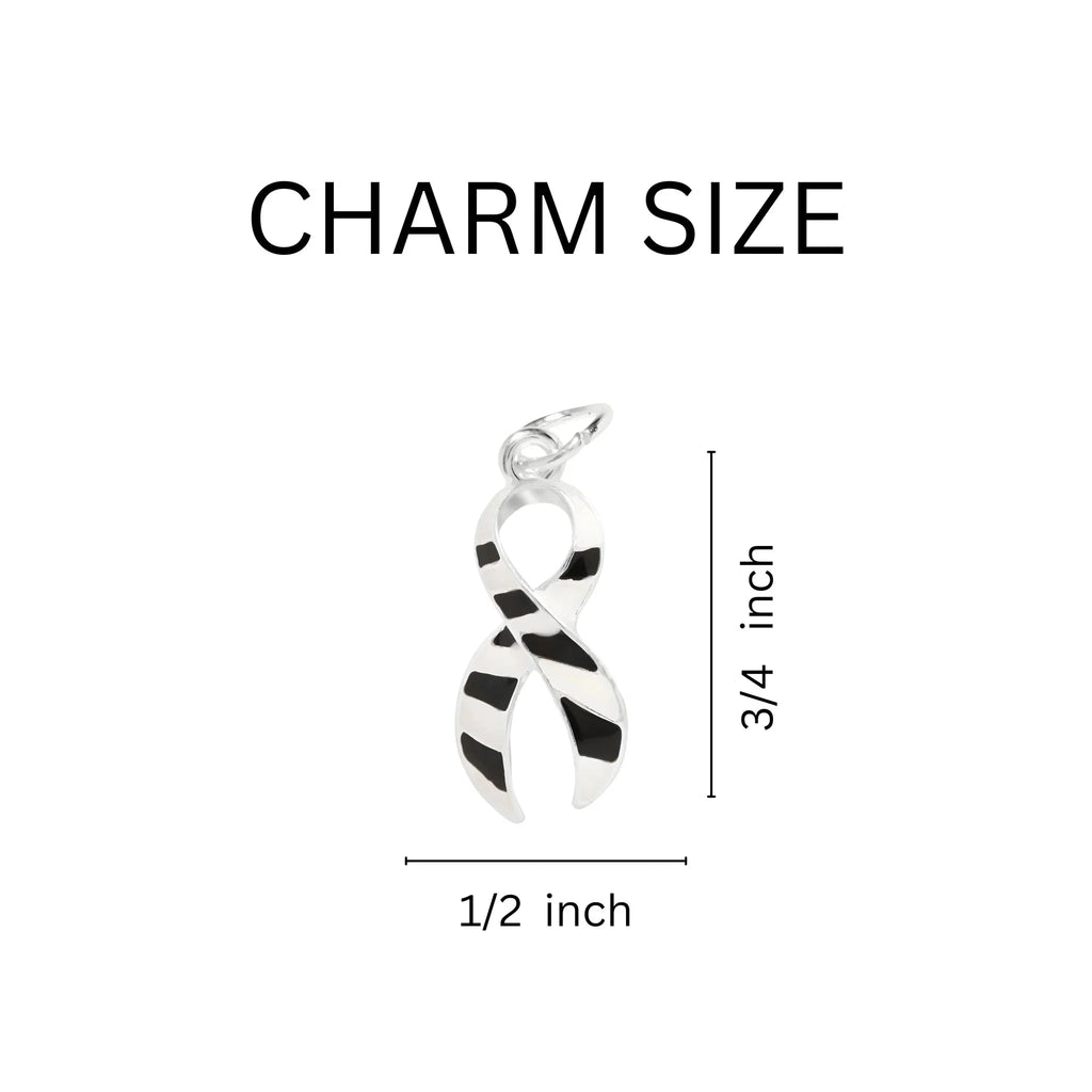 5/10/25/100 Bulk Large Zebra Print Ribbon Charms