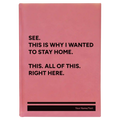 Personalized Wanted to Stay Home Leatherette Sketch Book (large) | Pink