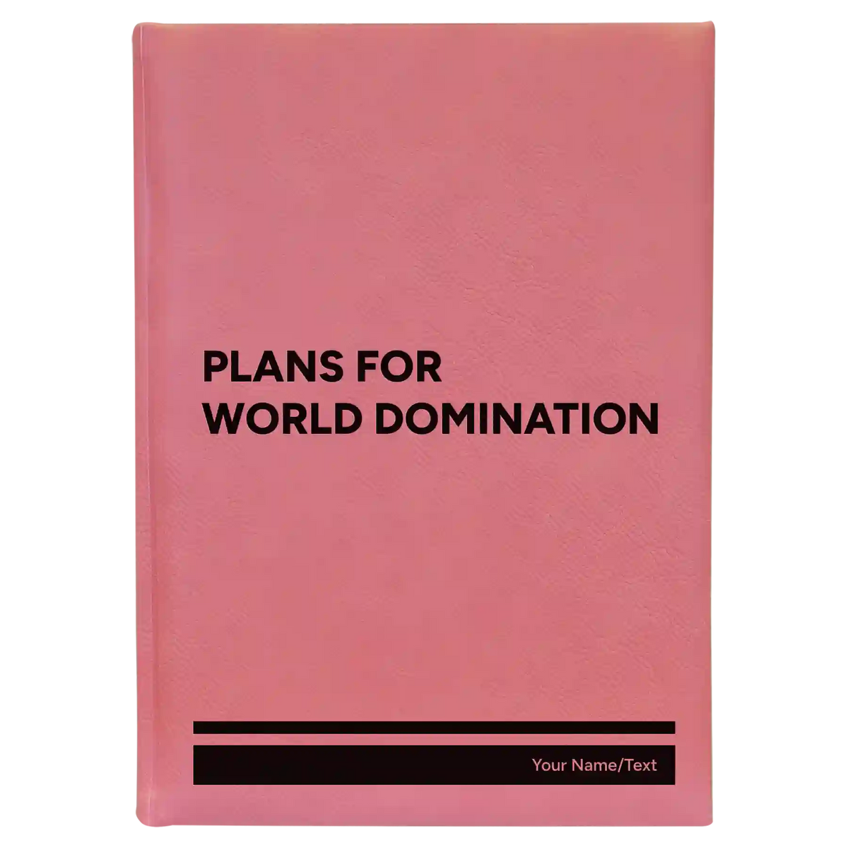 Personalized World Domination Leatherette Sketch Book (large) | Pink