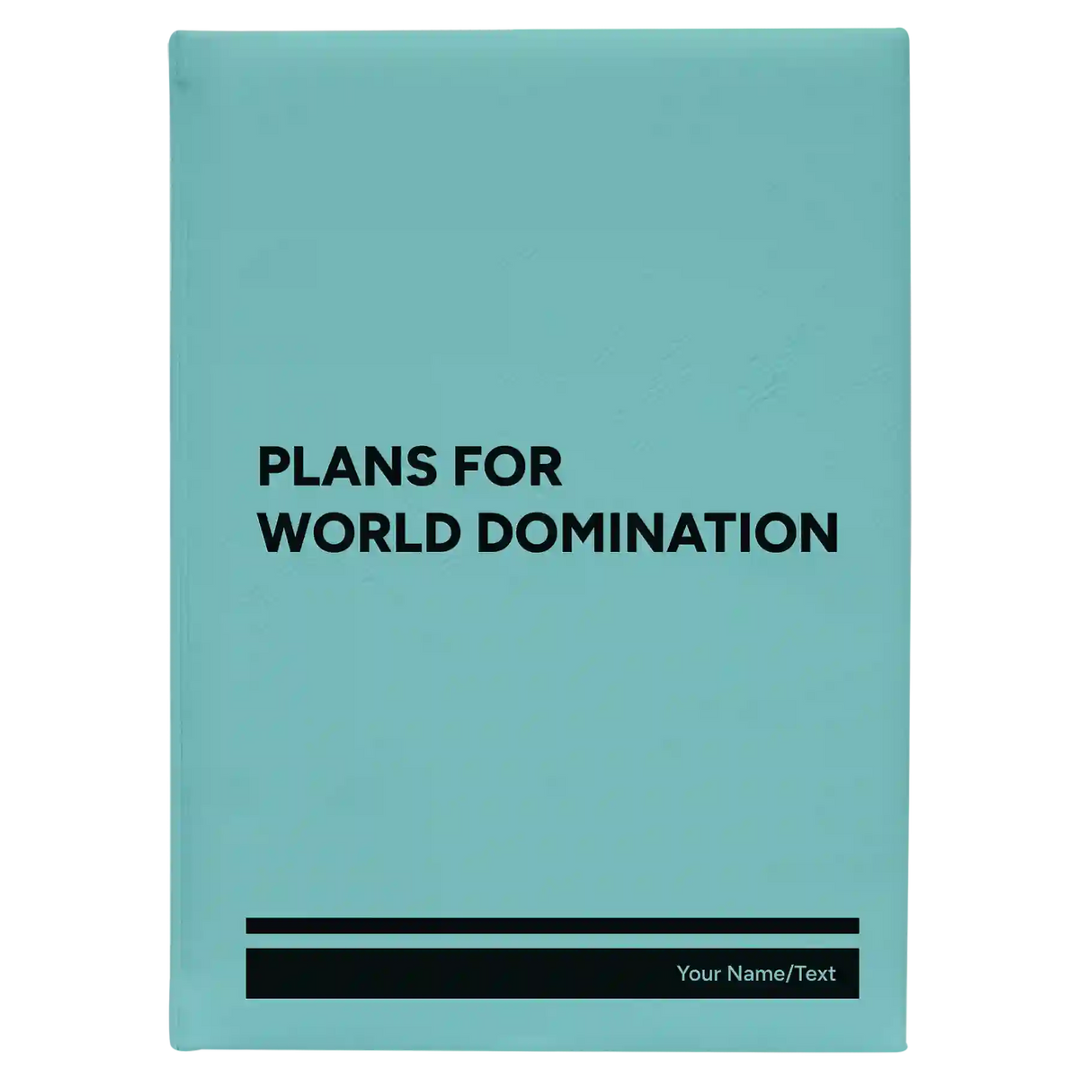 Personalized World Domination Leatherette Sketch Book (large) | Teal