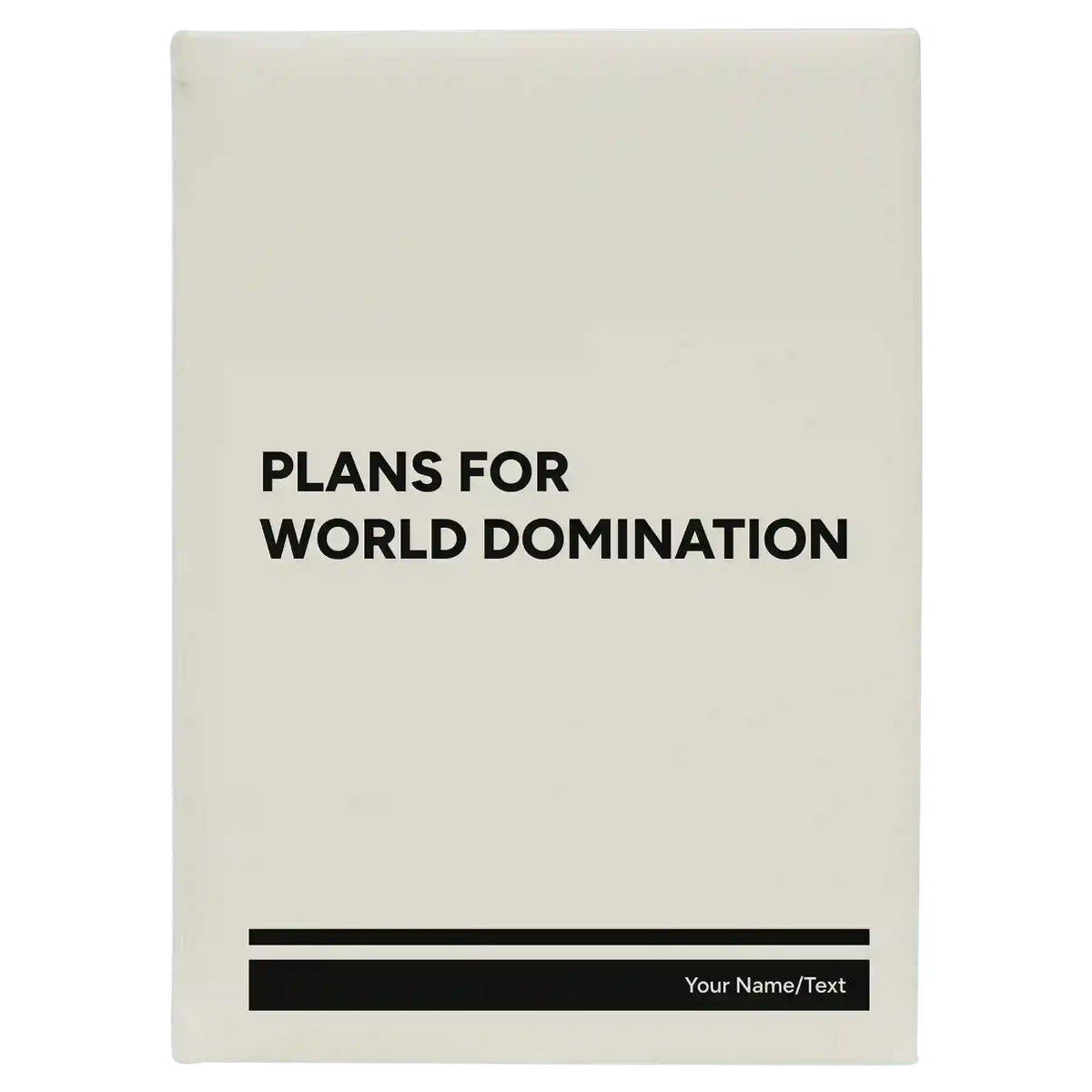 Personalized World Domination Leatherette Journal (large) | White