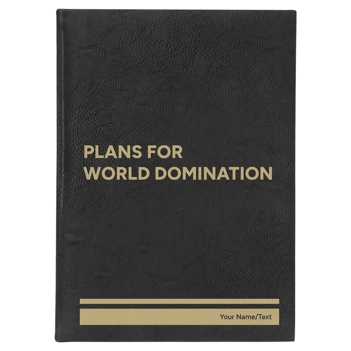 Personalized World Domination Leatherette Journal (large) | Black/Gold