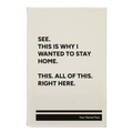 Personalized Wanted to Stay Home Leatherette Sketch Book (small) | White