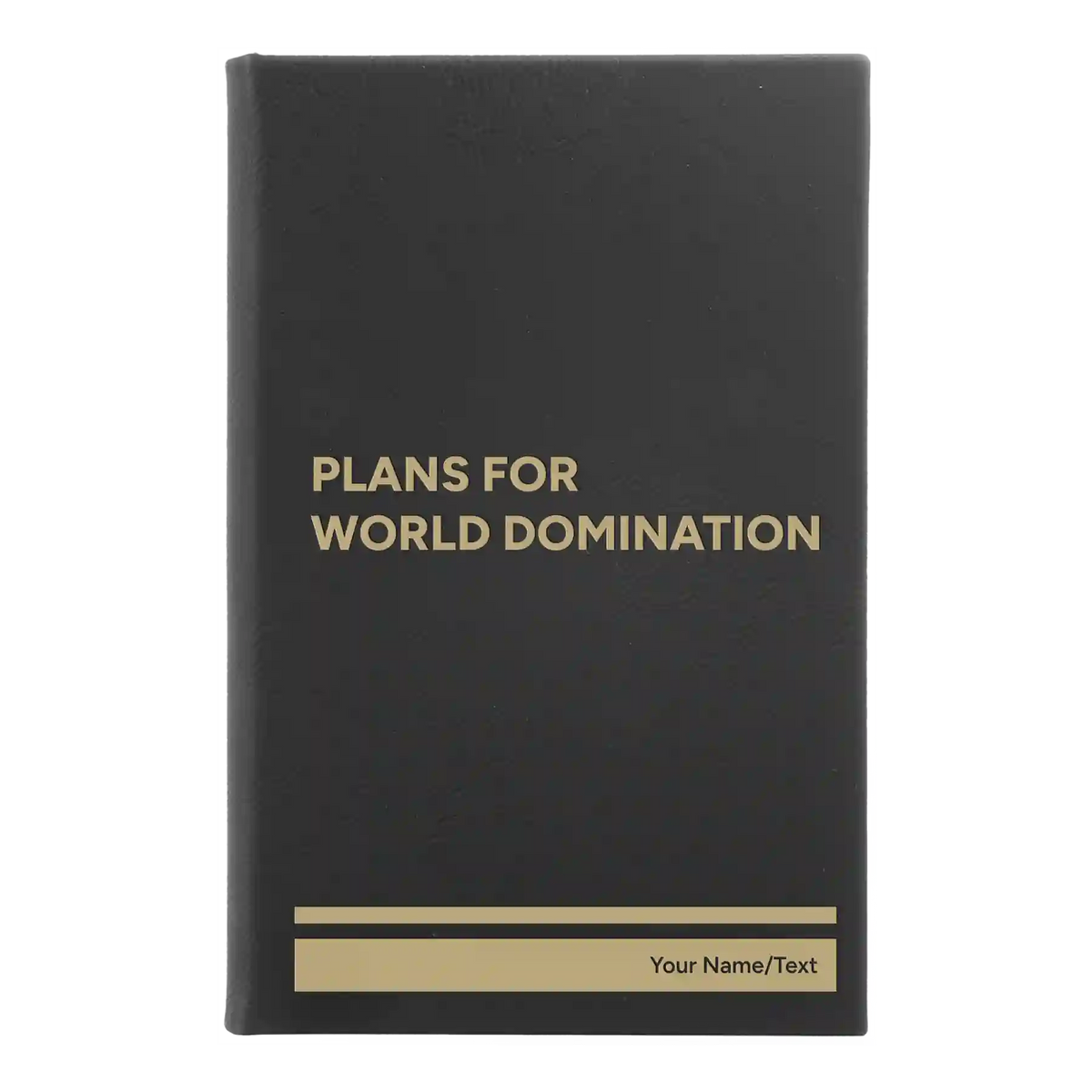 Personalized World Domination Leatherette Sketch Book (small) | Black/Gold