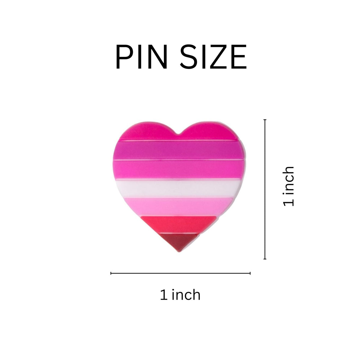 10/21/100/500 Lesbian Flag Heart Silicone Pins