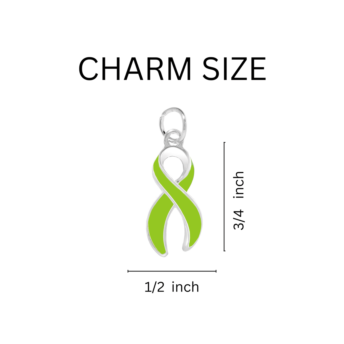 5/10/25/100 Bulk Lime Green Ribbon Charms