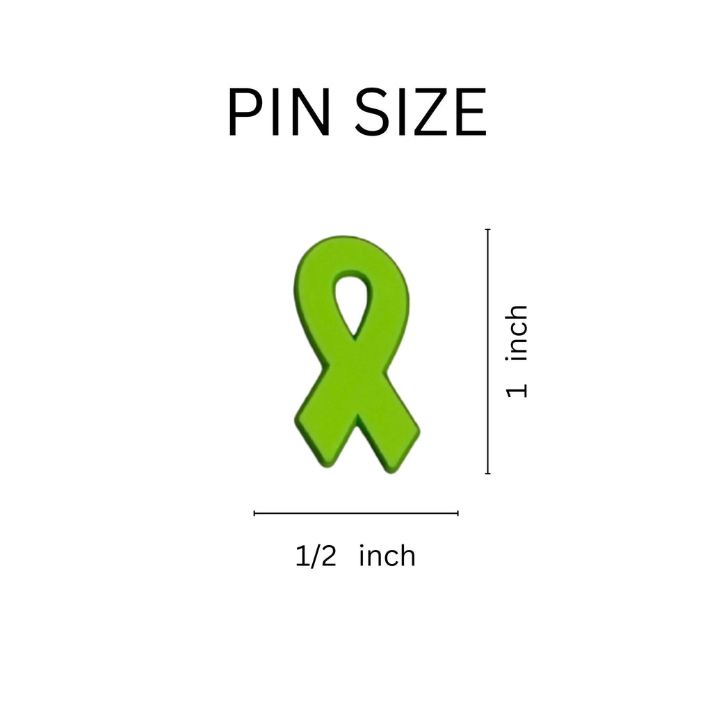 1/10/50/100 Bulk Lime Green Ribbon Silicone Pins