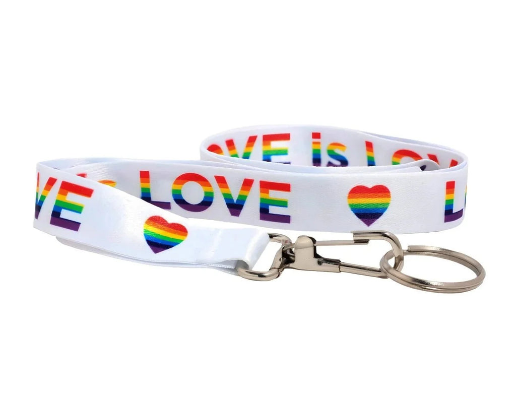 1/5/10/25 Love is Love Rainbow Heart Lanyards
