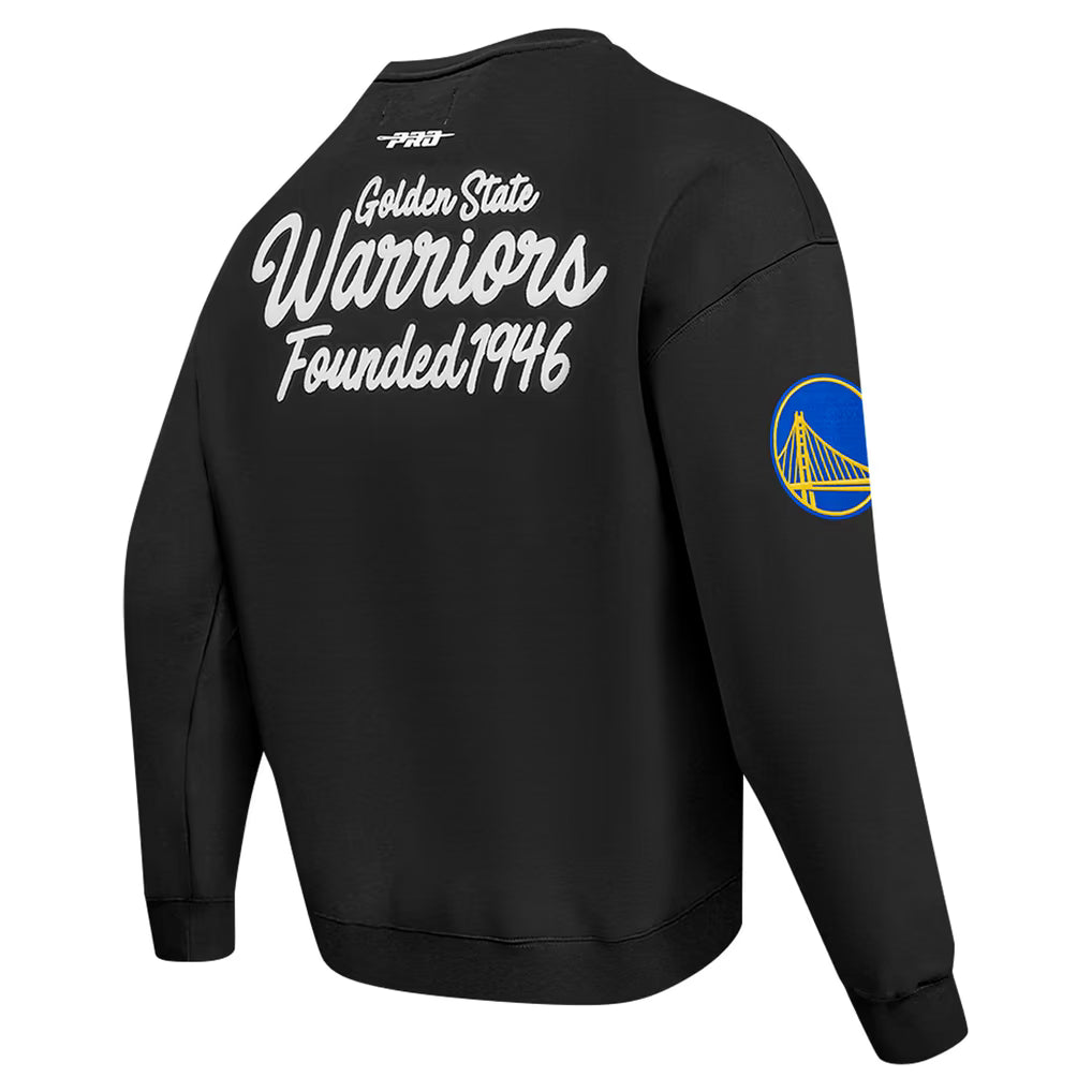 Men's Pro Standard Black Golden State Warriors Paint the City Drop Shoulder Sweatshirt