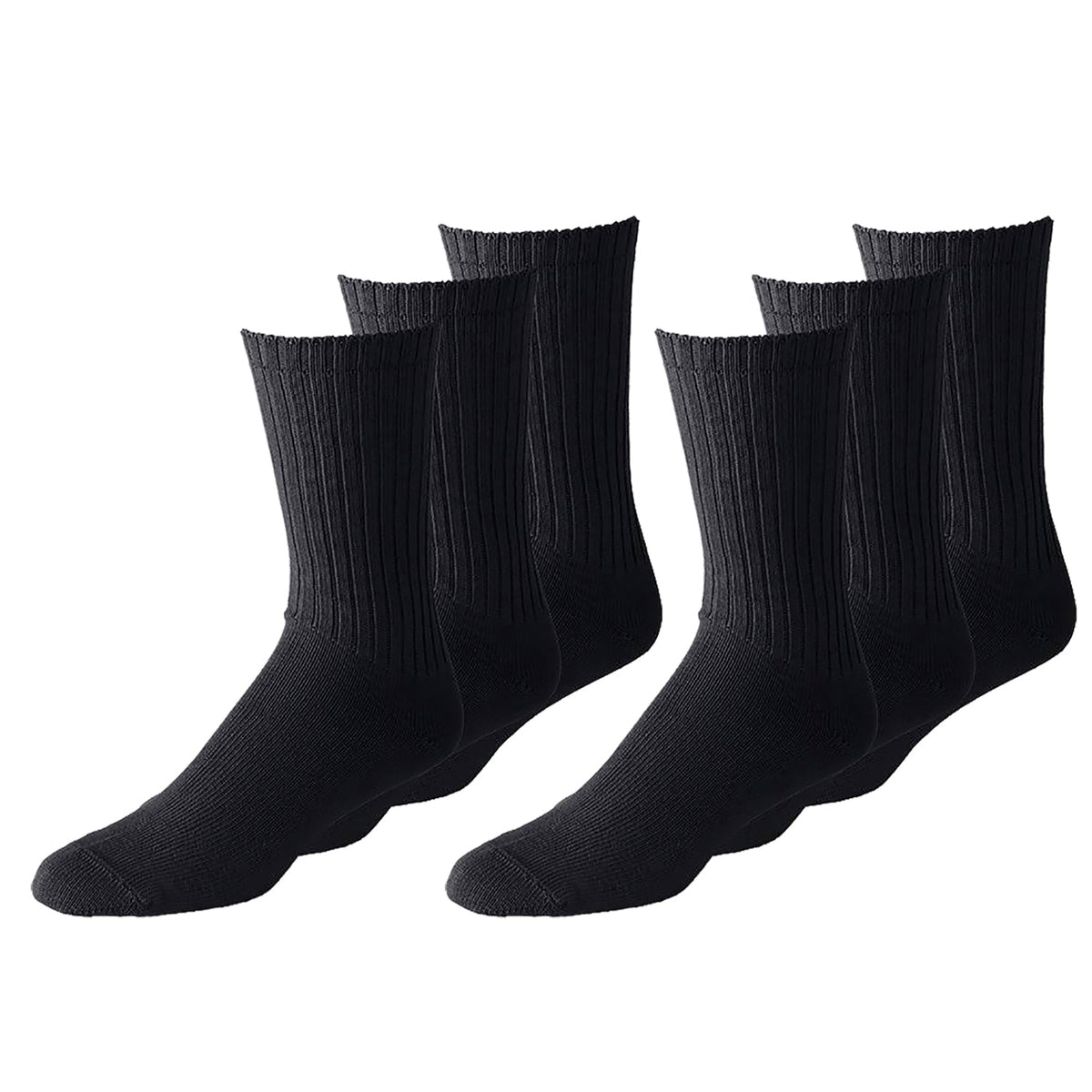 6 Pair Soft Cotton Crew Socks Soft Stretchy and Durable