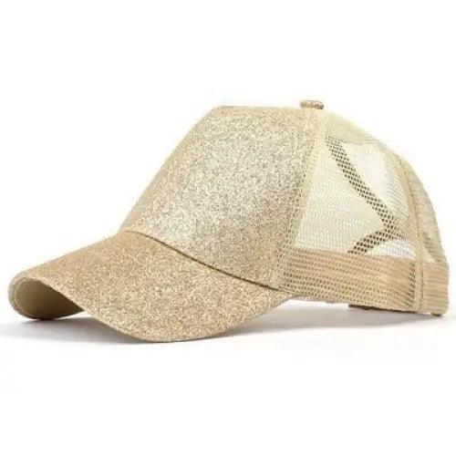 New Elegant Glitter Ponytail Baseball Caps Sequins Shining High Quality Fashionable Cap For Womens Messy Bun Adjustable Snapback Hip Hop Hat