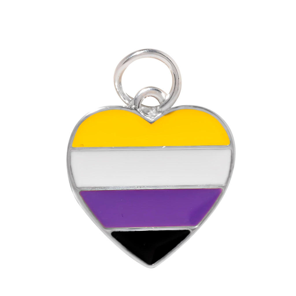 5/10/25/100 Bulk Non-Binary Flag Heart Charms