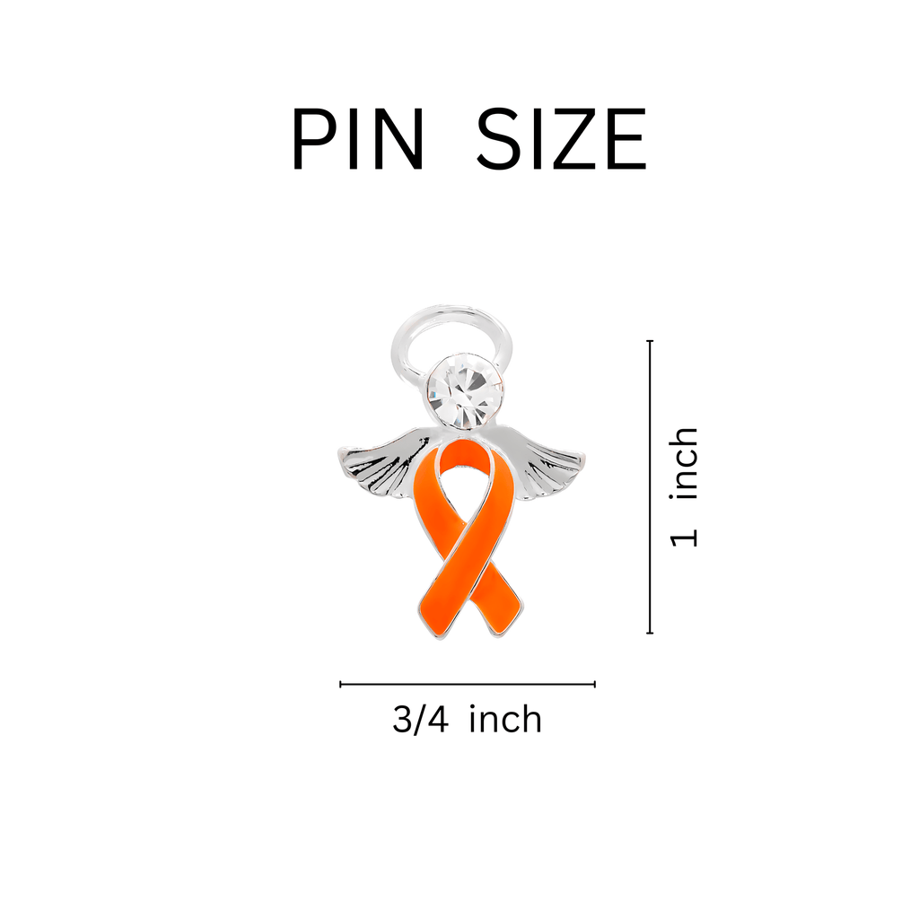 1/10/25/100 Bulk Orange Ribbon Awareness Angel Pins