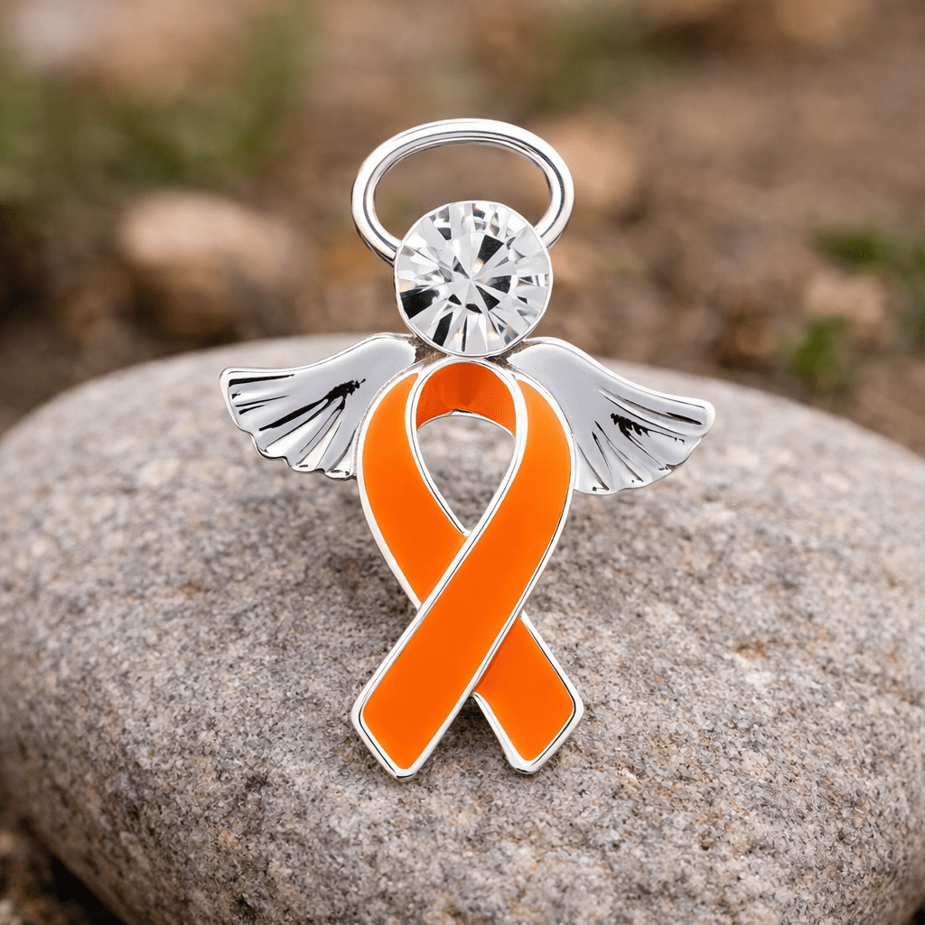 1/10/25/100 Bulk Orange Ribbon Awareness Angel Pins
