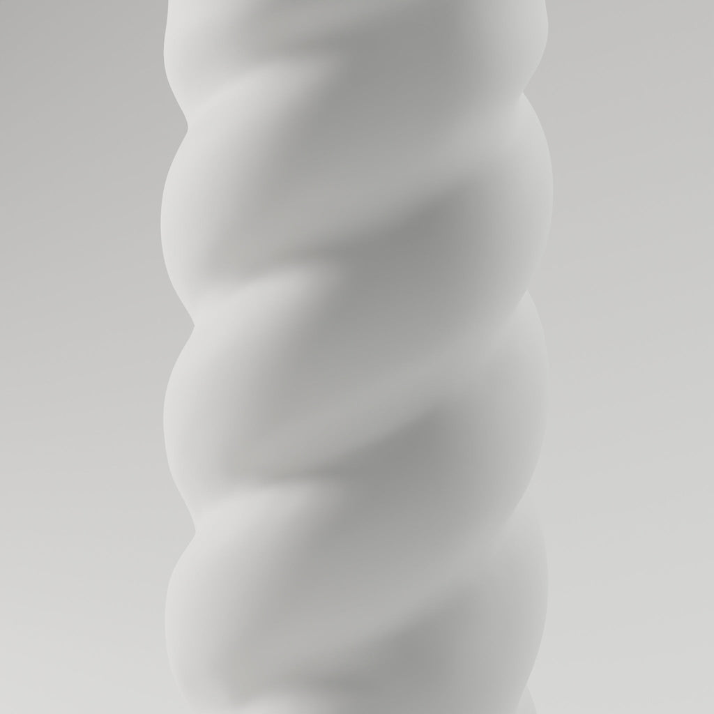 Twisted Spiral Bud Vase — 3D Printed, Matte White