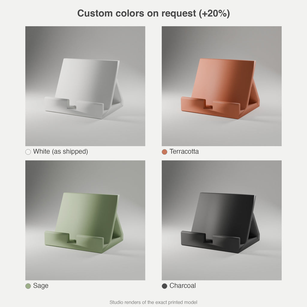 Phone & Tablet Dock — 3D Printed Phone Stand, White