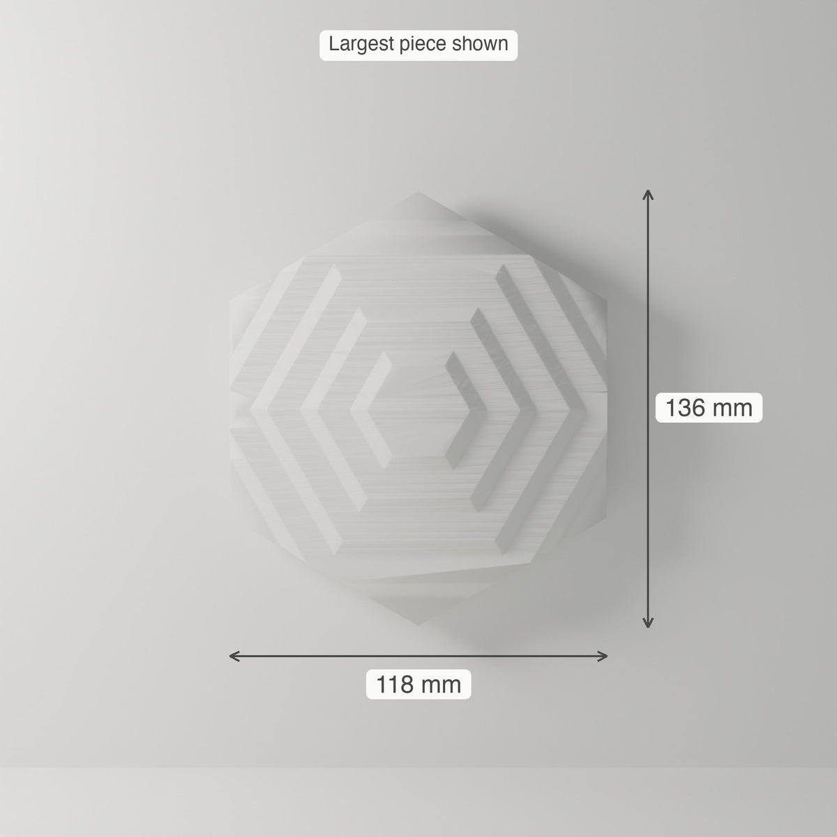 Hex Relief Wall Art, Set of 3 — 3D Printed, Matte White