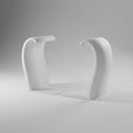 Ribbon Wave Bookends, Pair — 3D Printed, Matte White