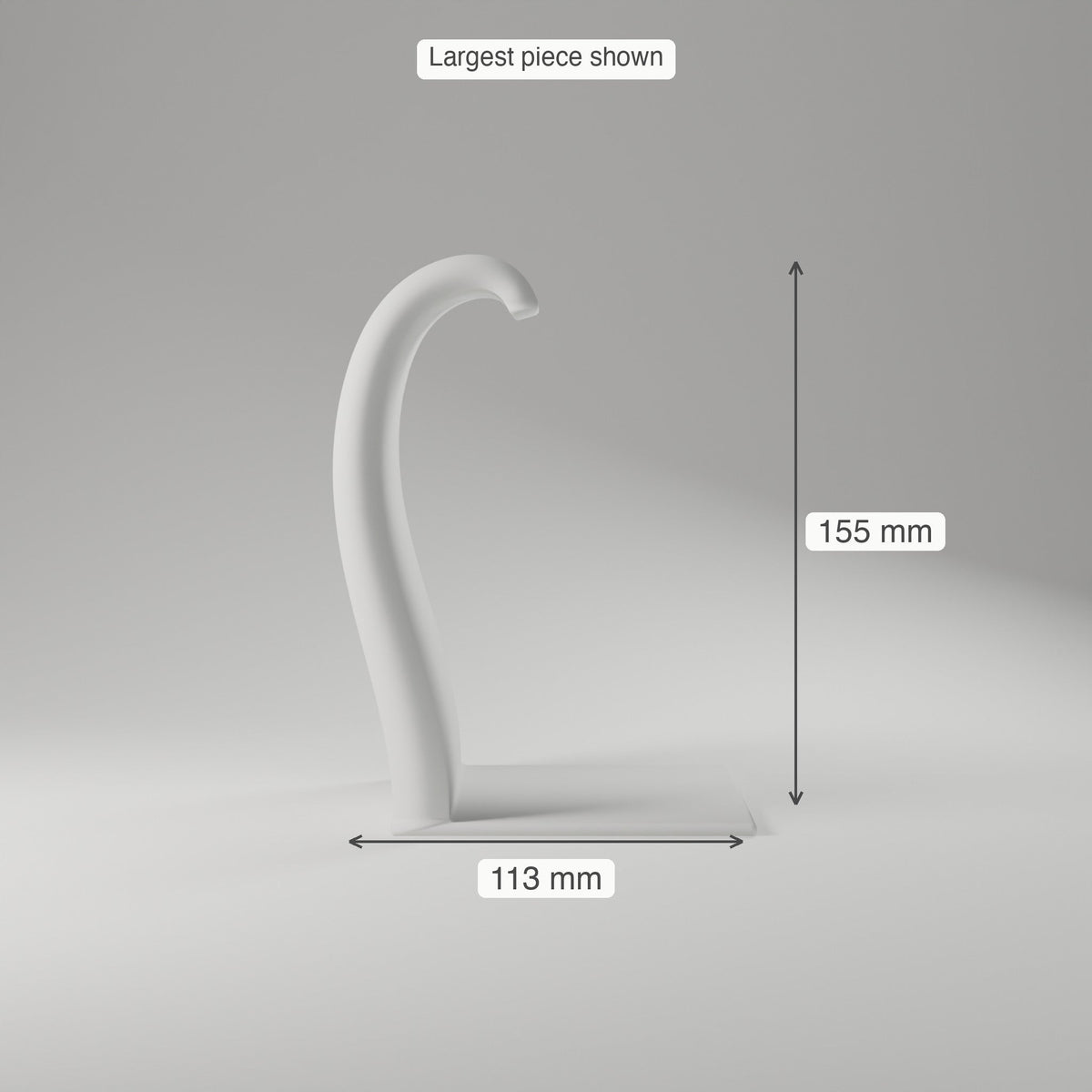 Ribbon Wave Bookends, Pair — 3D Printed, Matte White