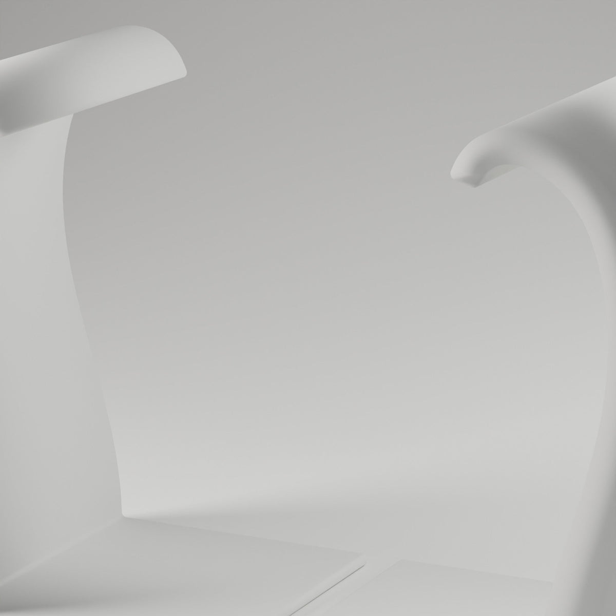 Ribbon Wave Bookends, Pair — 3D Printed, Matte White