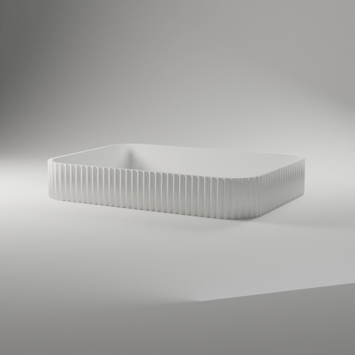 Fluted Valet Tray — 3D Printed, Matte White