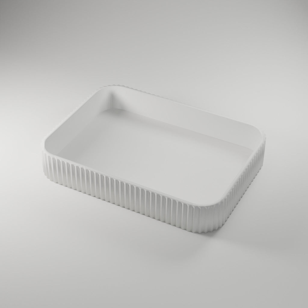 Fluted Valet Tray — 3D Printed, Matte White
