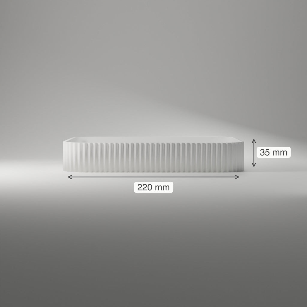Fluted Valet Tray — 3D Printed, Matte White