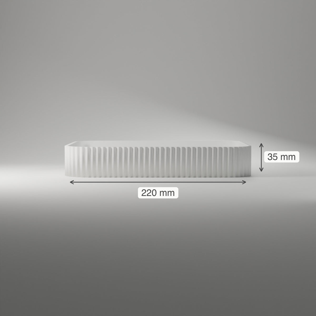 Fluted Valet Tray — 3D Printed, Matte White