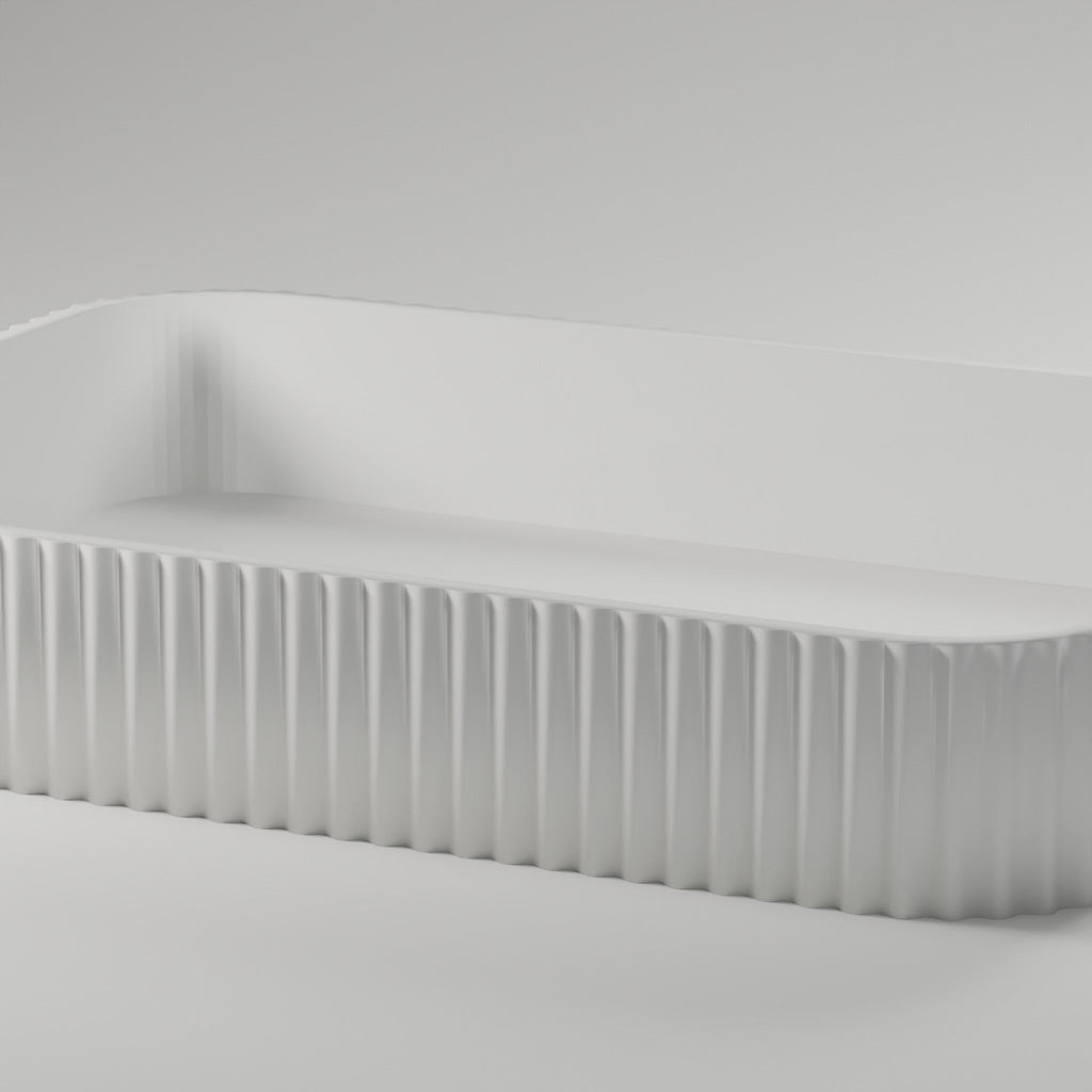 Fluted Valet Tray — 3D Printed, Matte White