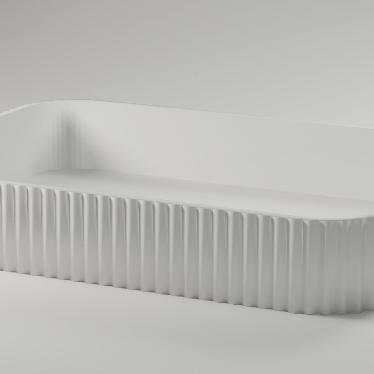 Fluted Valet Tray — 3D Printed, Matte White