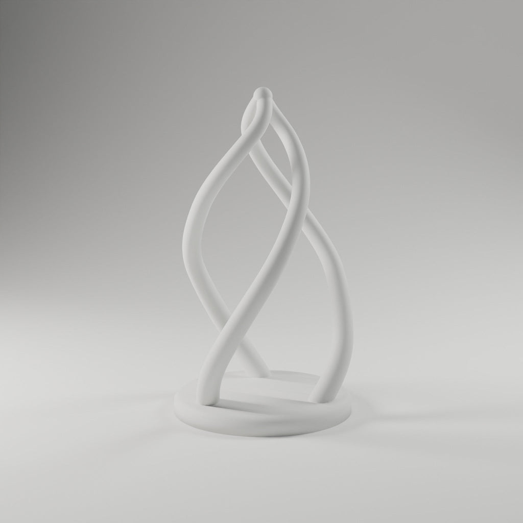 Helix Flame Sculpture — 3D Printed, Matte White