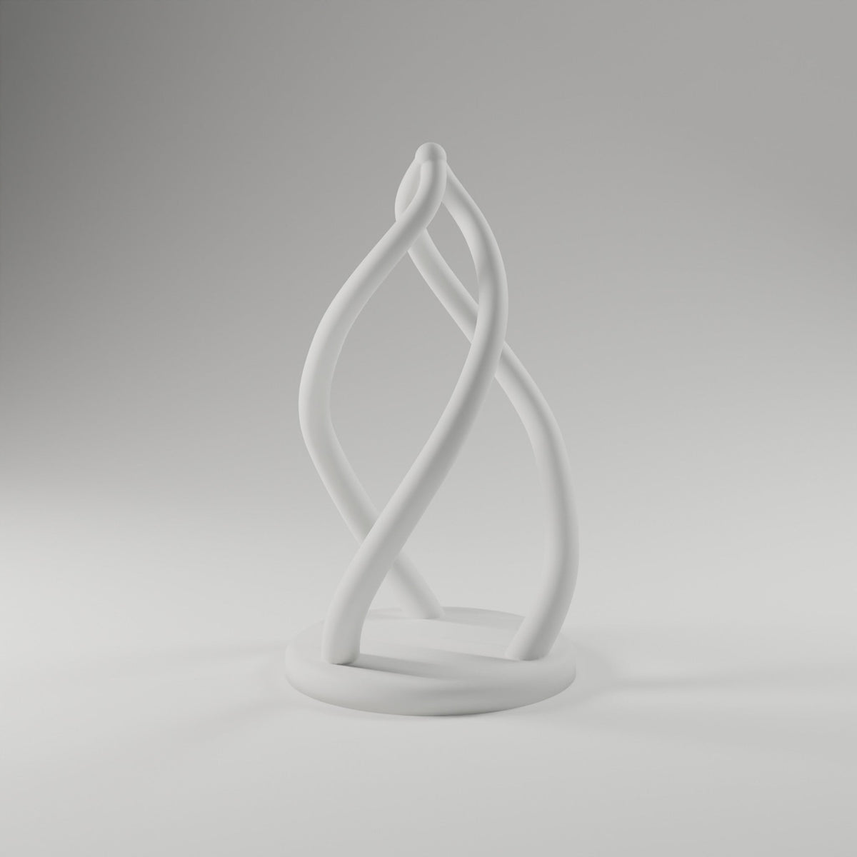 Helix Flame Sculpture — 3D Printed, Matte White