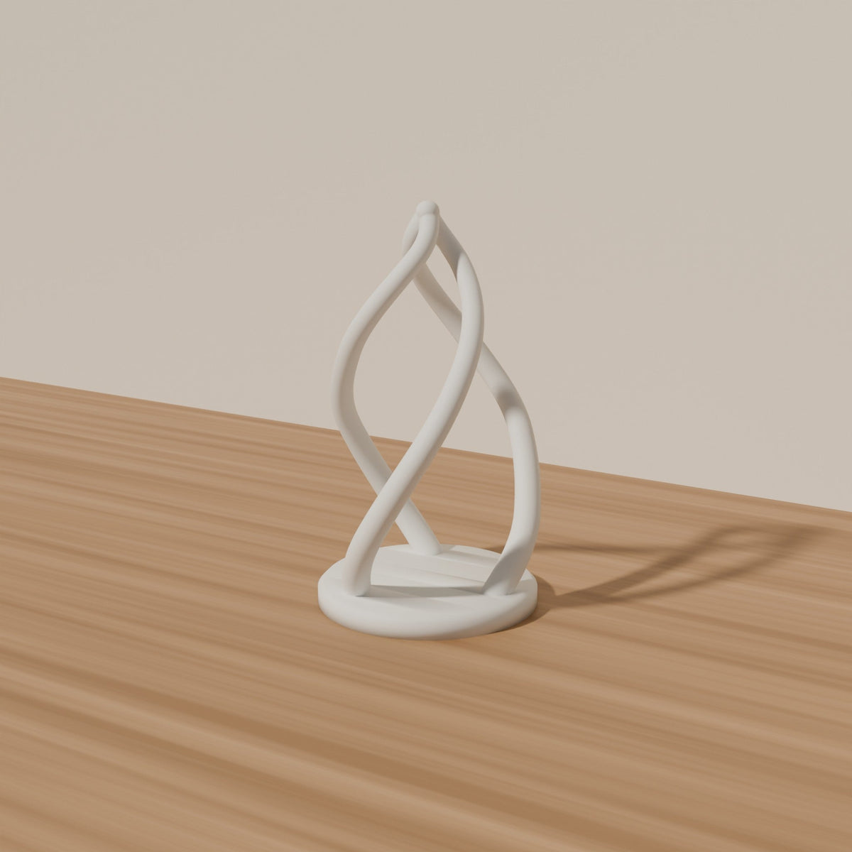 Helix Flame Sculpture — 3D Printed, Matte White