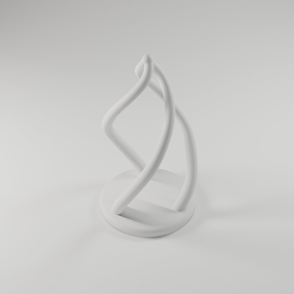 Helix Flame Sculpture — 3D Printed, Matte White