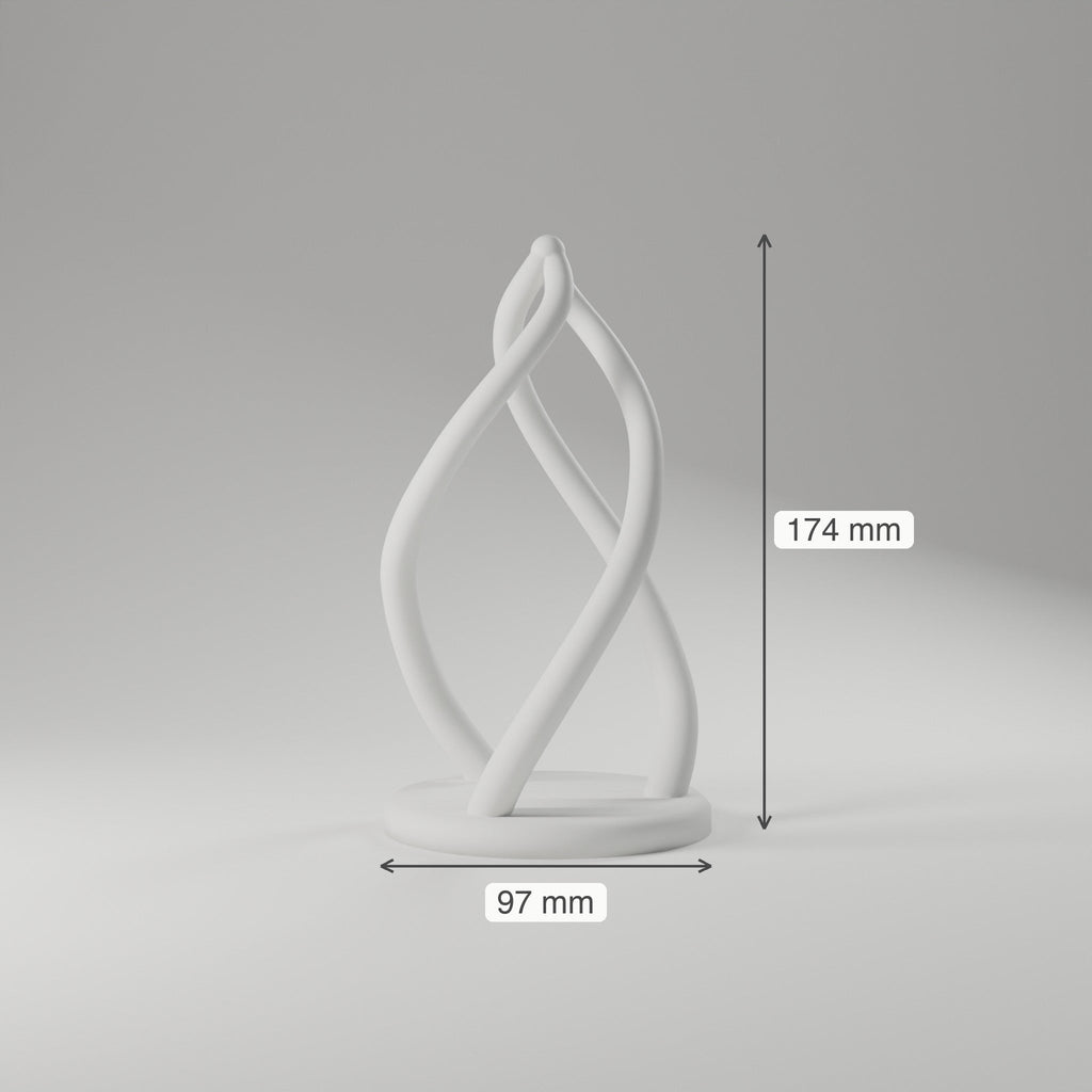 Helix Flame Sculpture — 3D Printed, Matte White