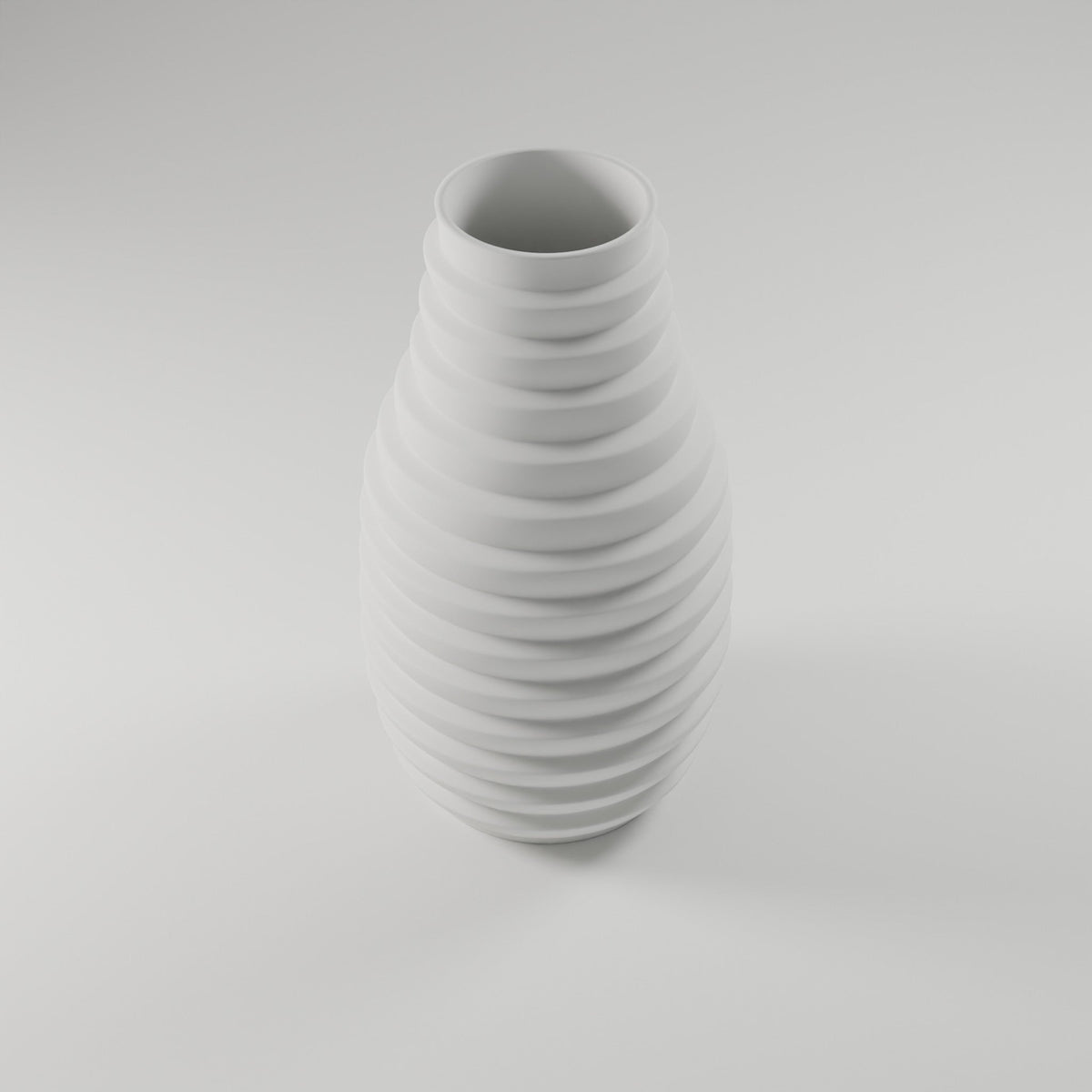 Stacked Ring Vase — 3D Printed, Matte White