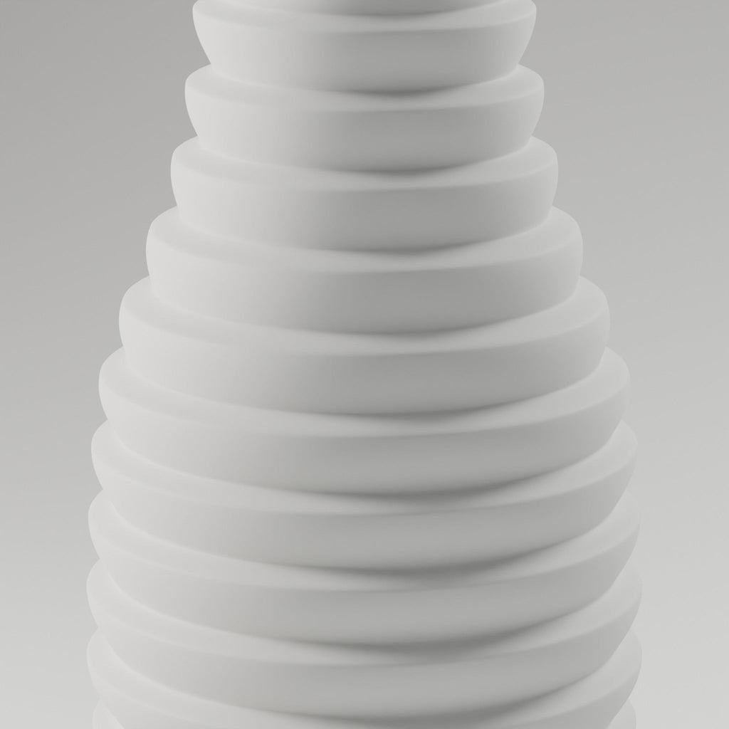 Stacked Ring Vase — 3D Printed, Matte White