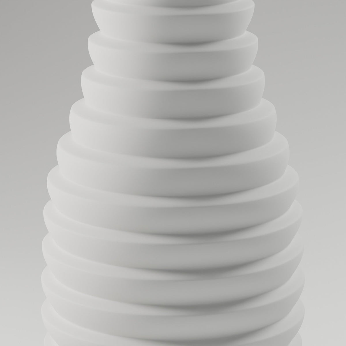 Stacked Ring Vase — 3D Printed, Matte White