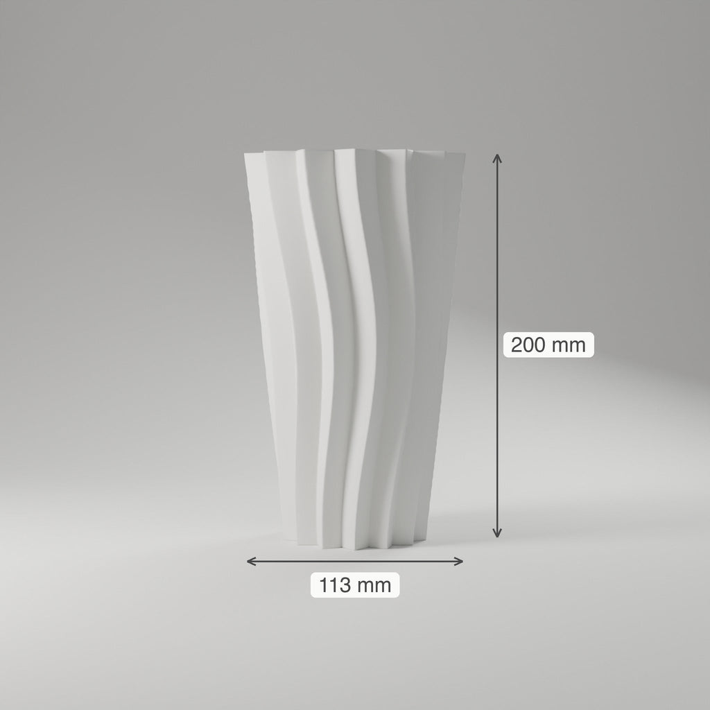 Origami Pleat Vase — 3D Printed, Matte White