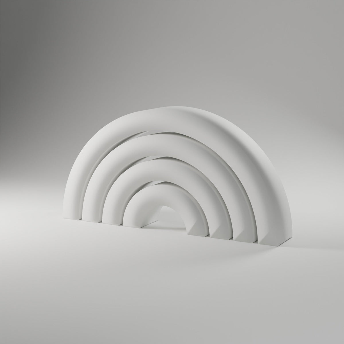 Nested Arch Sculpture, Set of 4 — 3D Printed, Matte White