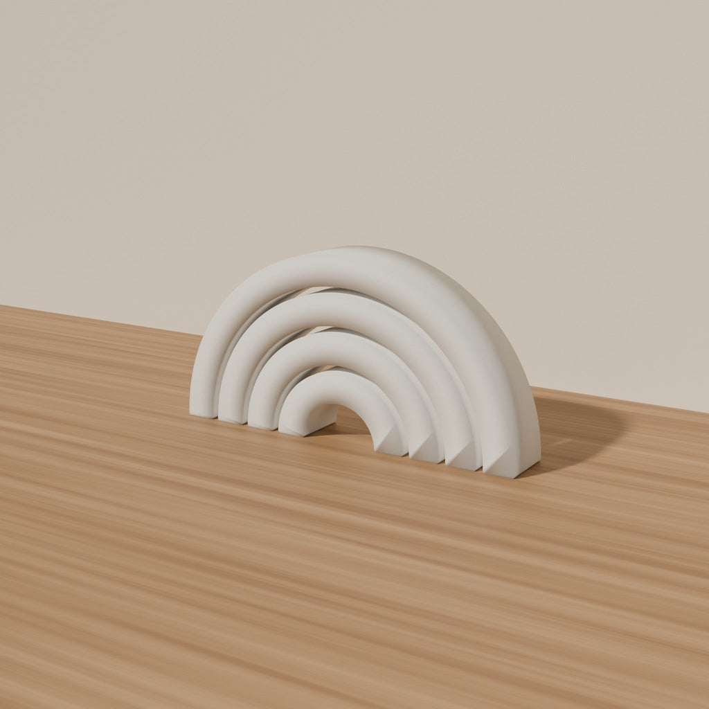 Nested Arch Sculpture, Set of 4 — 3D Printed, Matte White