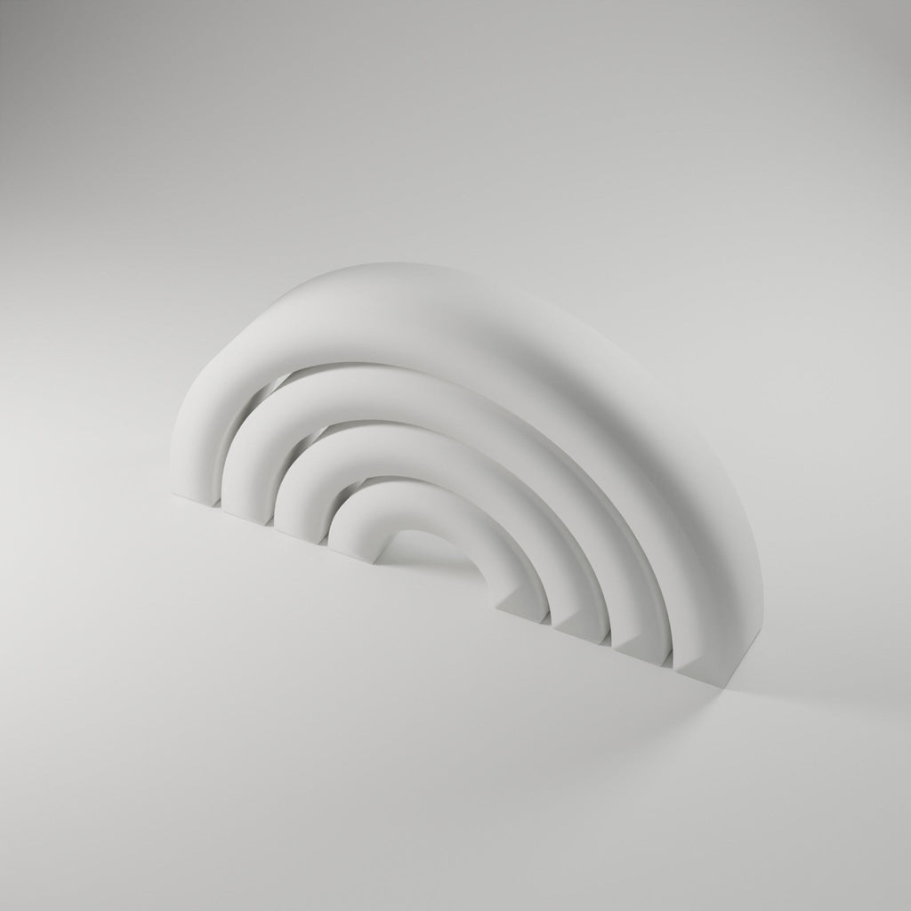 Nested Arch Sculpture, Set of 4 — 3D Printed, Matte White
