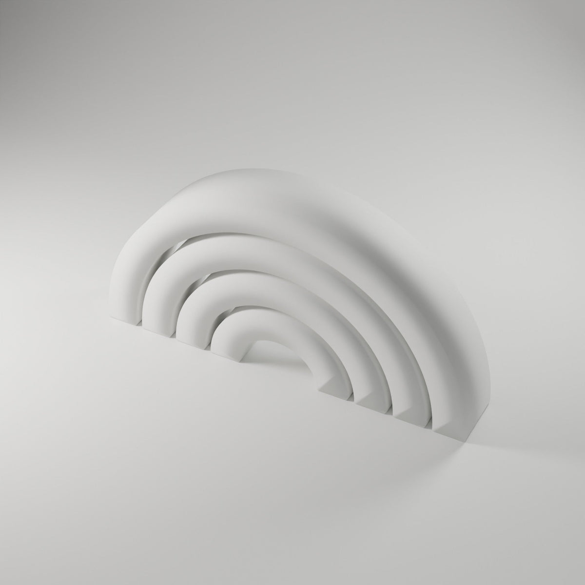 Nested Arch Sculpture, Set of 4 — 3D Printed, Matte White