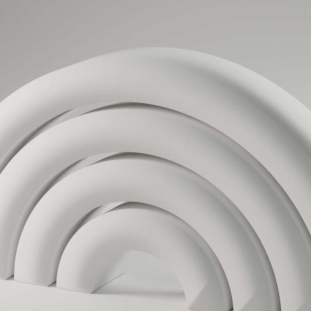 Nested Arch Sculpture, Set of 4 — 3D Printed, Matte White