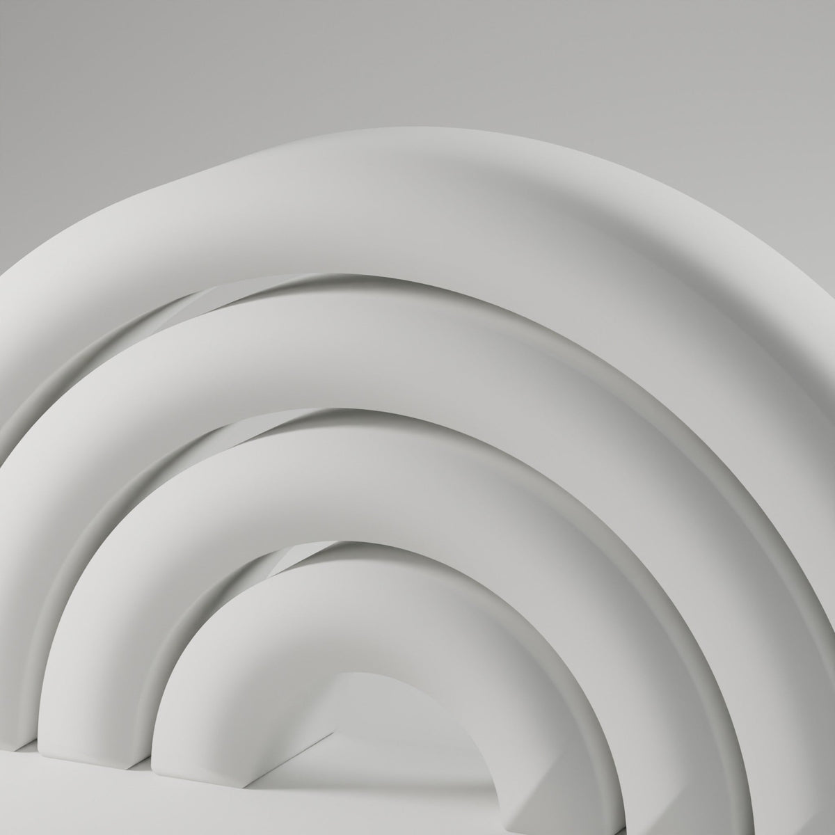 Nested Arch Sculpture, Set of 4 — 3D Printed, Matte White