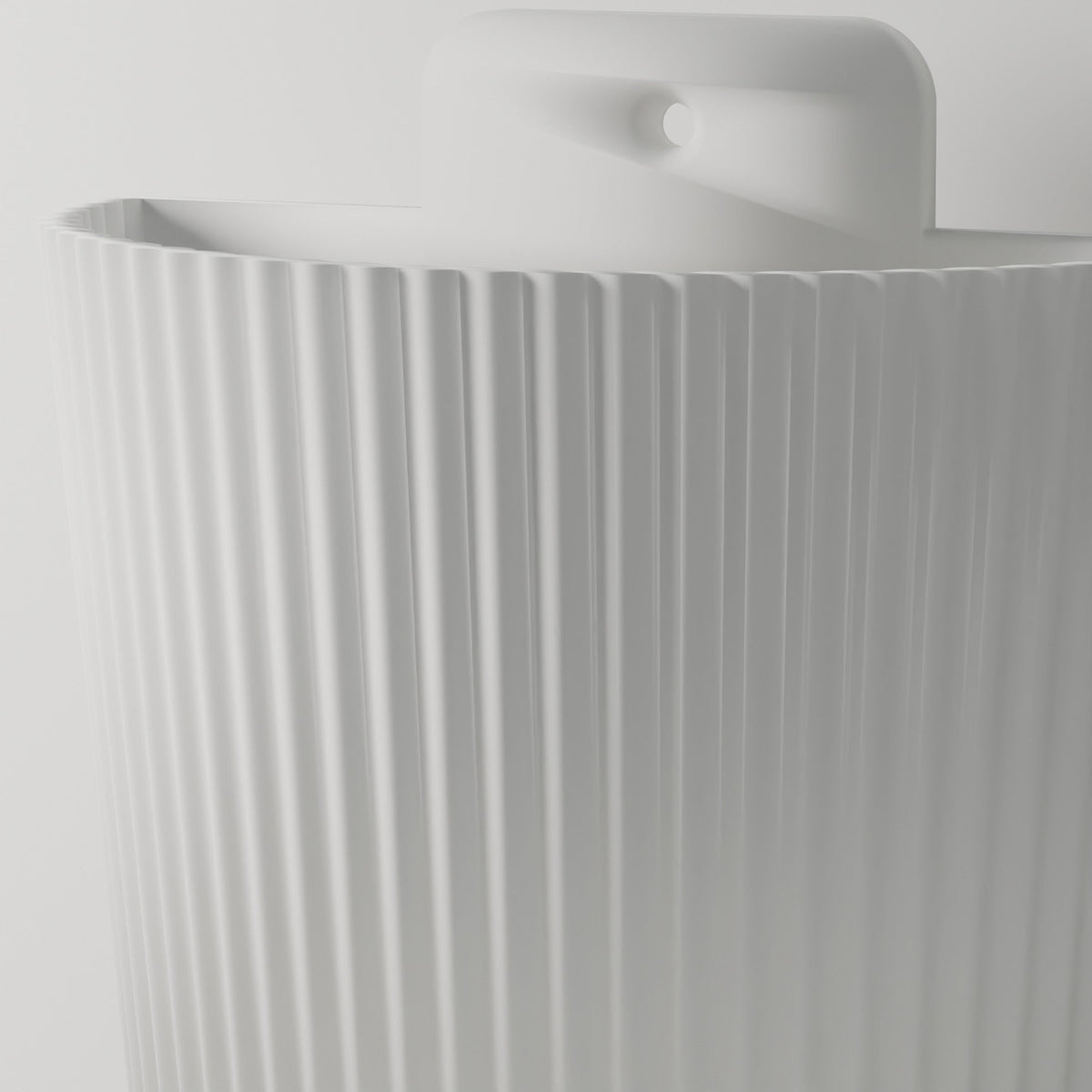 Ribbed Wall Planter — 3D Printed, White