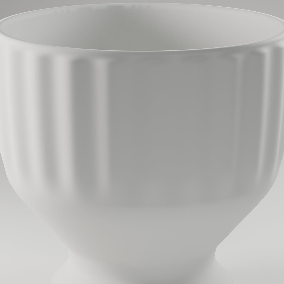 Fluted Pedestal Cachepot — 3D Printed Planter, White
