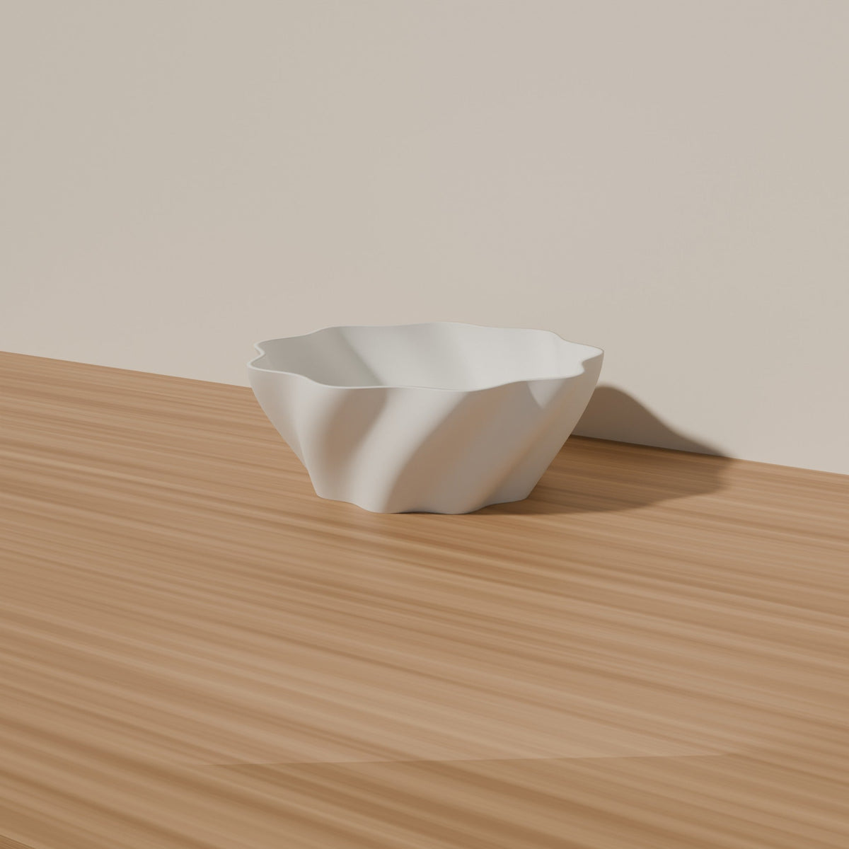 Twist Bowl — 3D Printed, Matte White