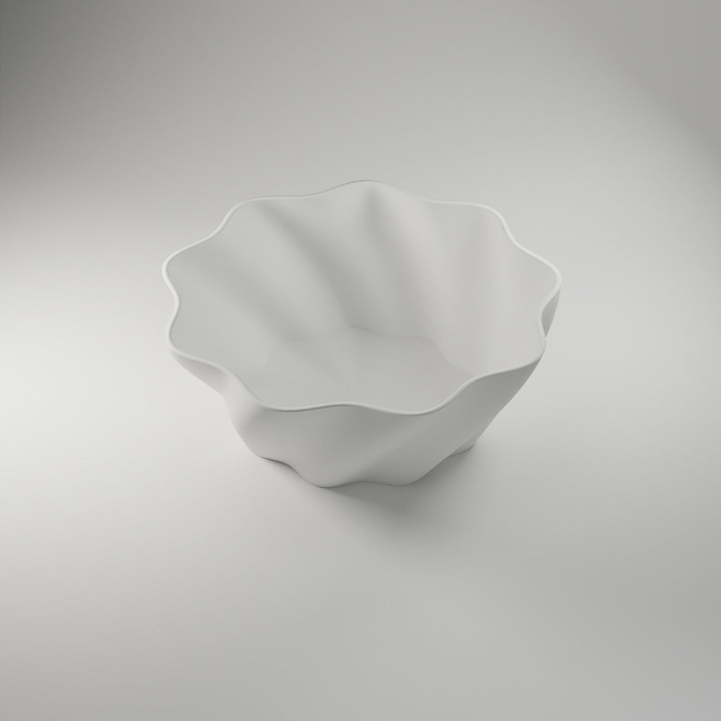 Twist Bowl — 3D Printed, Matte White